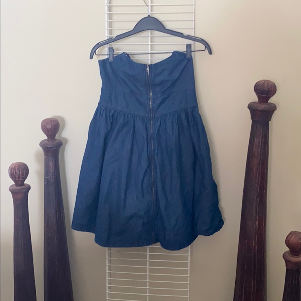 Jean mini dress cross cross straps